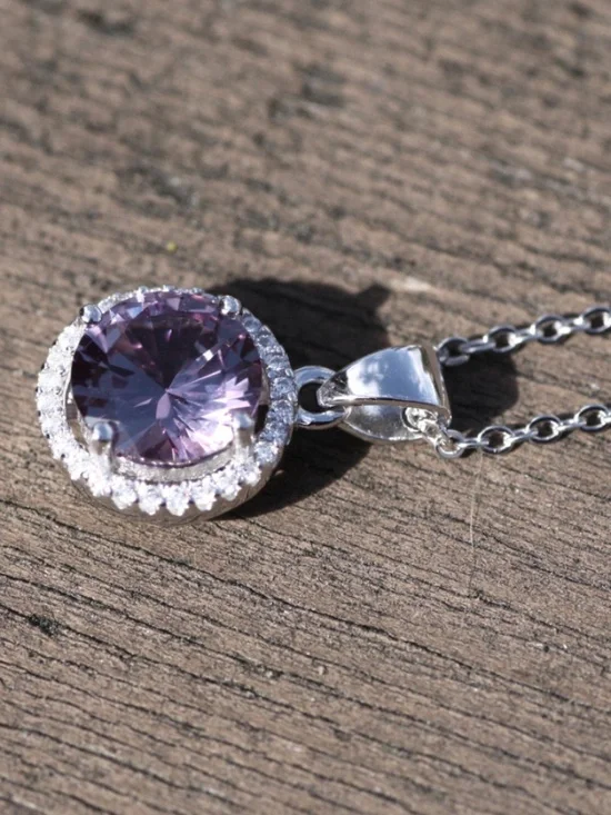 Color Change Alexandrite Pendant Sterling Silver or 18k Rose Gold Vermeil - Picture 7 of 11